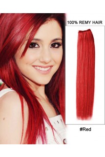 18” #Red Straight Weave 100% Remy Hair Weft Human Hair Extensions 18” #Red Straight Weave 100% Remy Hair Weft Human Hair Extensions